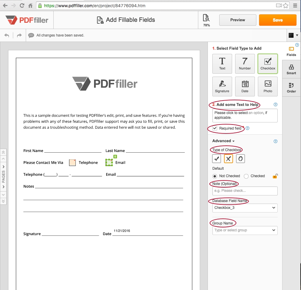 Add Checkbox Fields In Forms Online Pdffiller