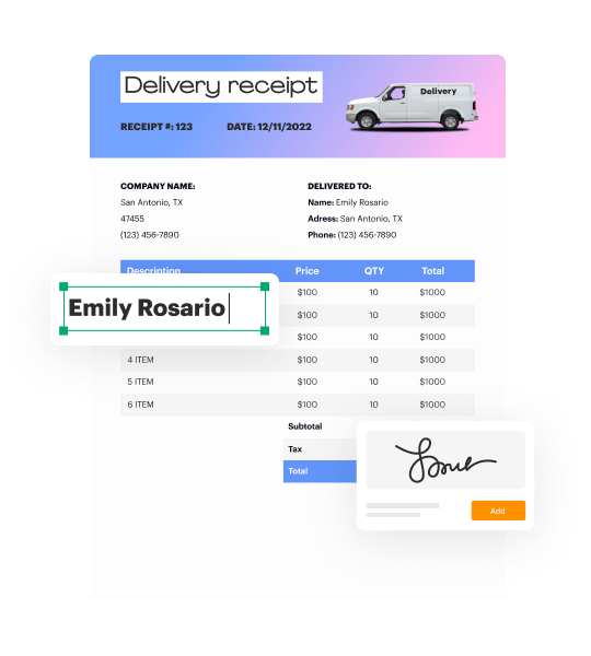 Cash Receipt Template generator solution with Customizable PDF ...