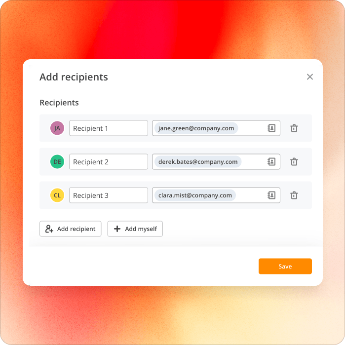 Add recipients